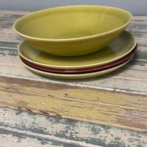 Aloha  Yellow and Red Dinnerware Set